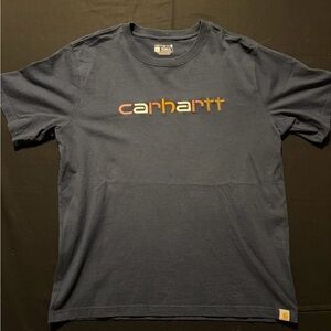Carhartt Navy Tee Stitched Letters